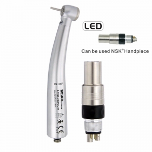 Being® Lotus 303PBQ-N, High Speed Europe mini  Push Button Fiber Optic Handpiece, Triple water spray, anti -retraction, with NSK LED Quick Coupling, 4 Holes